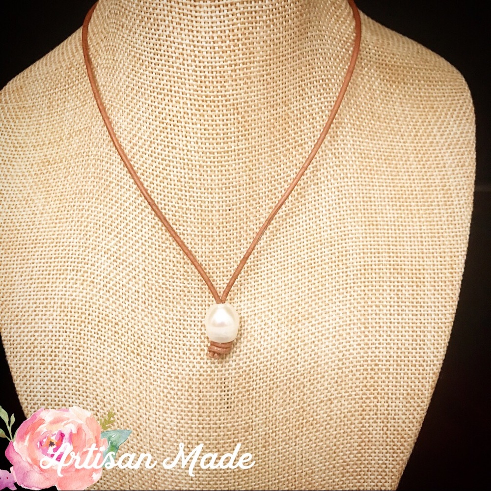 NEW Single Pearl Minimalist Choker or Necklace